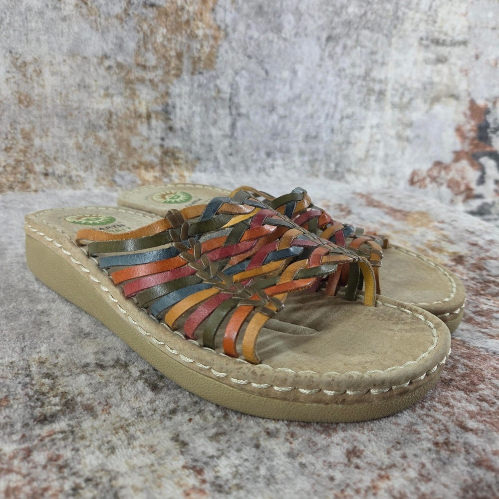 Earth Spirit Calhoun Gelron 2000 Slide Sandals Women 7.5 Woven Leather Huarache